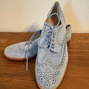 Banana Republic Blue Flats with Suede Finish and Perforations